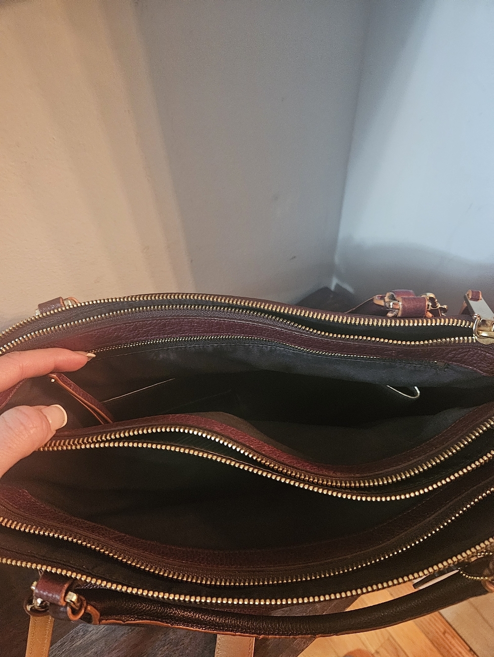 Coach Borough Pebbled Leather in Oxblood Burgundy - Picture 12 of 15